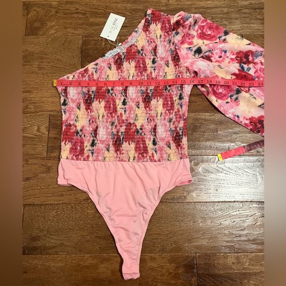 NEW ASOS In the Style Floral One Shoulder Bodysuit, Size 10 - Picture 11 of 12